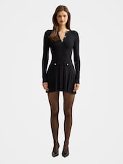Forever New Black Skye Stitch Interest Knitted Mini Dress - Image 5 of 5