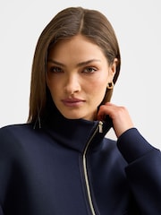 Forever New Blue Lya Lounge Satin Trim Jumper - Image 5 of 5