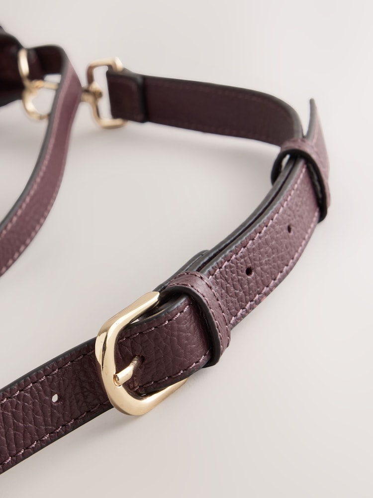 Burgundy Red Suede Belted Messenger Hand Held Bag - Image 9 of 9 Burgundy Red Suede Belted Messenger Hand Held Bag - Image 9 of 9