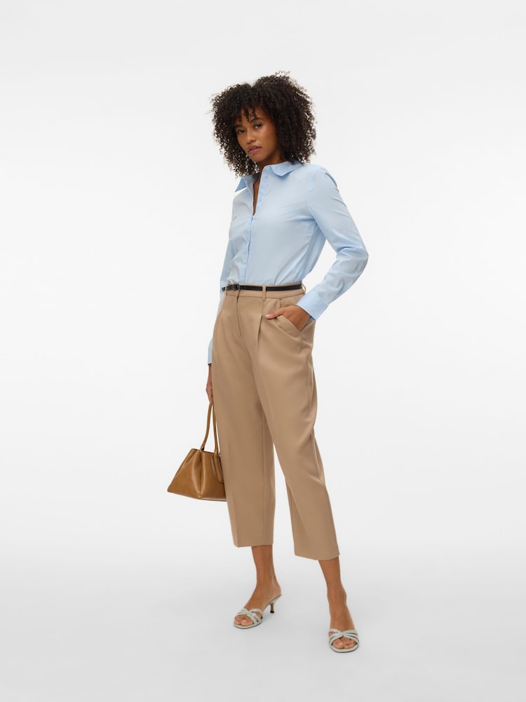Nature - VERO MODA Belted Barrel Leg Ankle Length Trousers - Image 1 de 5 Nature - VERO MODA Belted Barrel Leg Ankle Length Trousers - Image 1 de 5