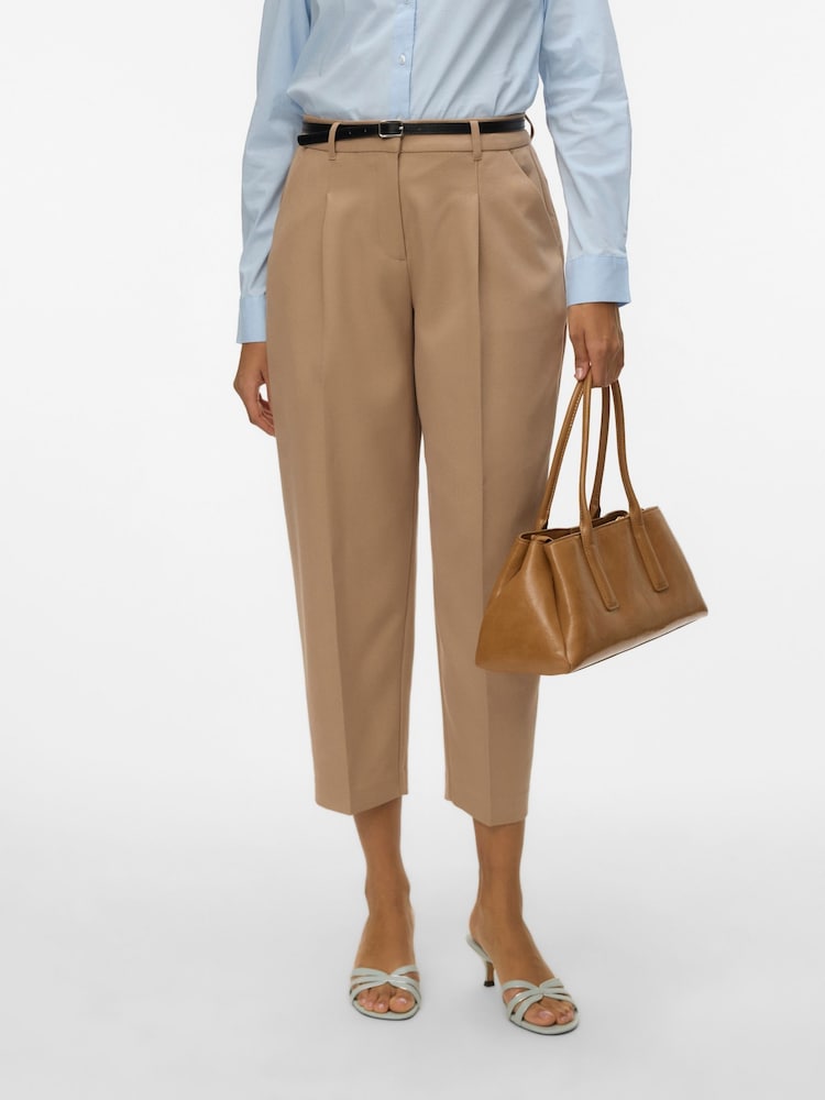 Nature - VERO MODA Belted Barrel Leg Ankle Length Trousers - Image 2 de 5 Nature - VERO MODA Belted Barrel Leg Ankle Length Trousers - Image 2 de 5