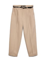 Nature - VERO MODA Belted Barrel Leg Ankle Length Trousers - Image 5 de 5