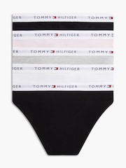Tommy Hilfiger Black Signature Repeat Logo Waistband Briefs 5 Pack - Image 2 of 2