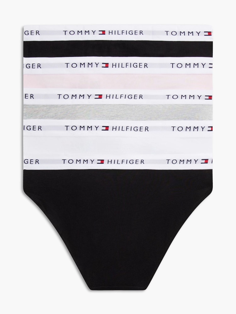 Tommy Hilfiger Black Signature Repeat Logo Waistband Briefs 5 Pack - Image 2 of 2 Tommy Hilfiger Black Signature Repeat Logo Waistband Briefs 5 Pack - Image 2 of 2