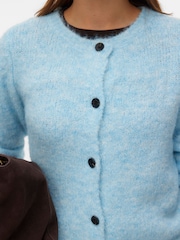 VERO MODA Blue Knitted Button Down Cardigan - Image 3 of 5