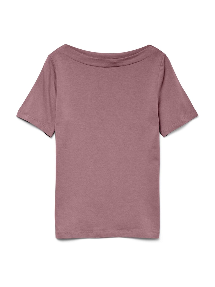ピンク - Vero Moda 半袖ボートネック Tシャツ - 画像 4 / 4