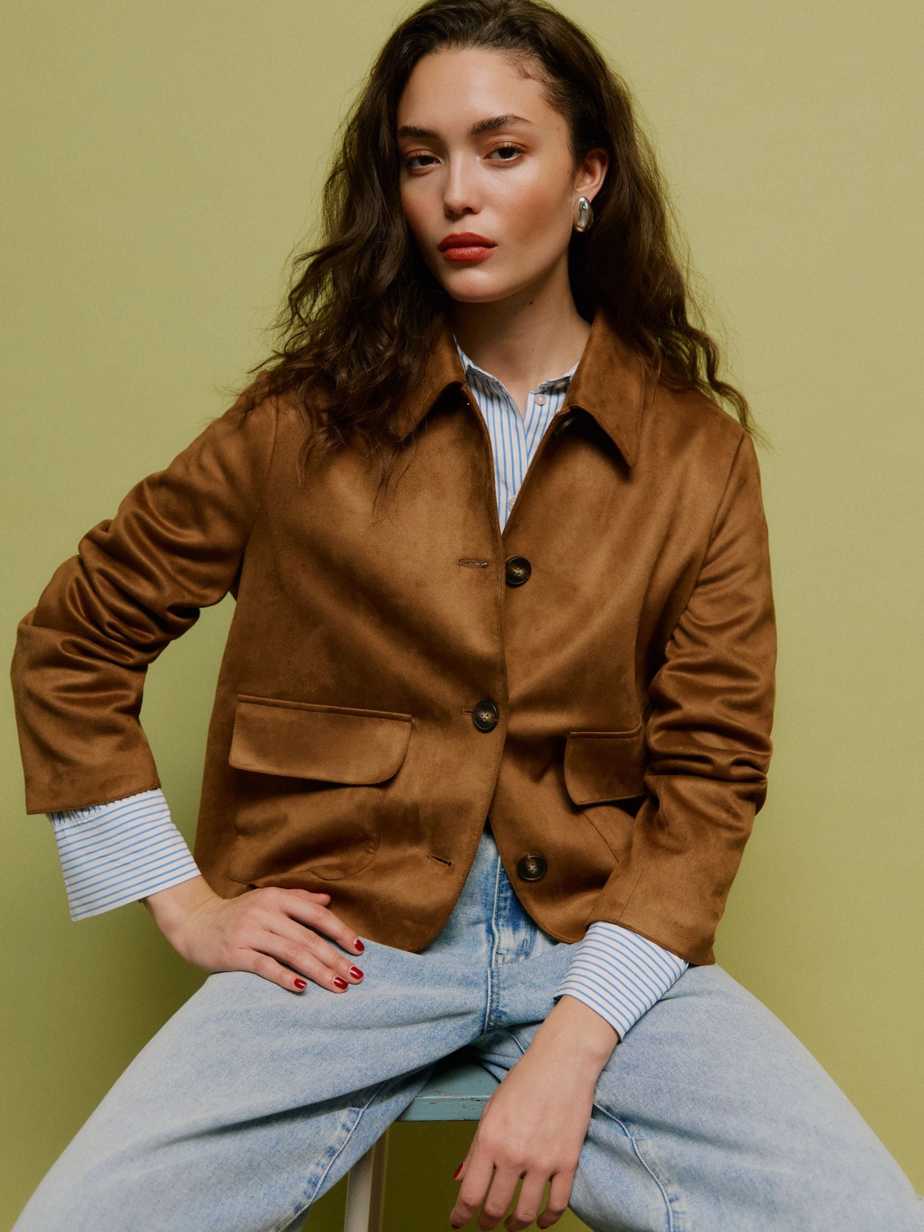Buy VERO MODA Brown Faux Suede Jacket from the Next UK online shop