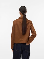 VERO MODA Brown Faux Suede Jacket - Image 3 of 6