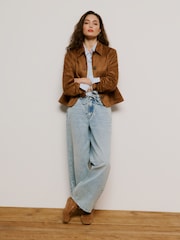 VERO MODA Brown Faux Suede Jacket - Image 5 of 6