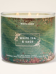 Bath & Body Works White Tea and Sage 3 Wick Candle 411g - Image 1 of 2