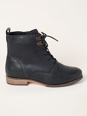 FatFace Camber Black Leather Ankle Boots - Image 1 of 3
