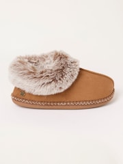FatFace Maia Tan Brown Faux Fur Boot Slipper - Image 1 of 3