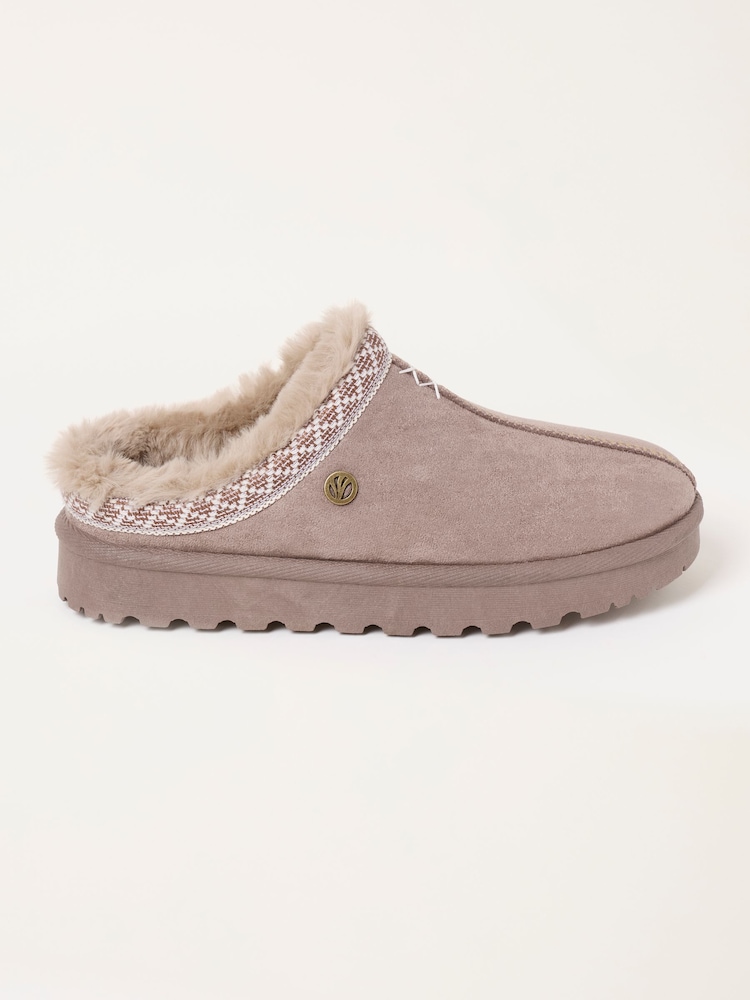 FatFace Lyra Dark Natural Mule Slippers - Image 1 of 3