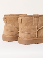 FatFace Maeve Tan Brown Suede Mini Boot Slipper - Image 3 of 3