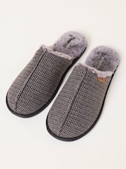 FatFace Harvey Brown Checkered Mule Slippers - Image 3 of 3