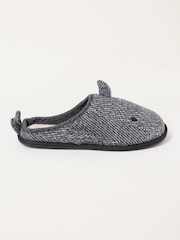 FatFace Novelty Grey Shark Mule Slipper - Image 1 of 3
