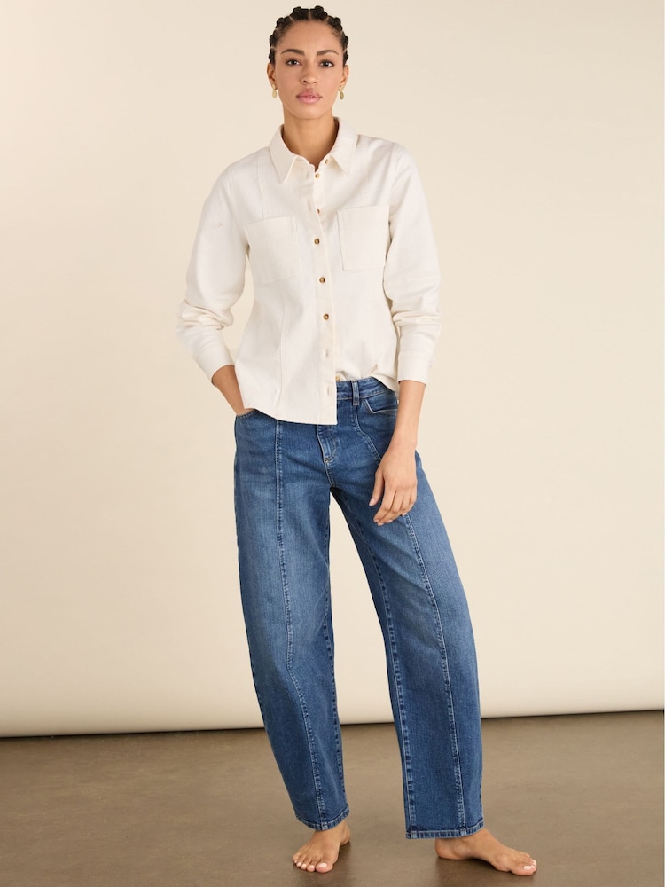 Mona Denim White Shirt - Image 2 of 5