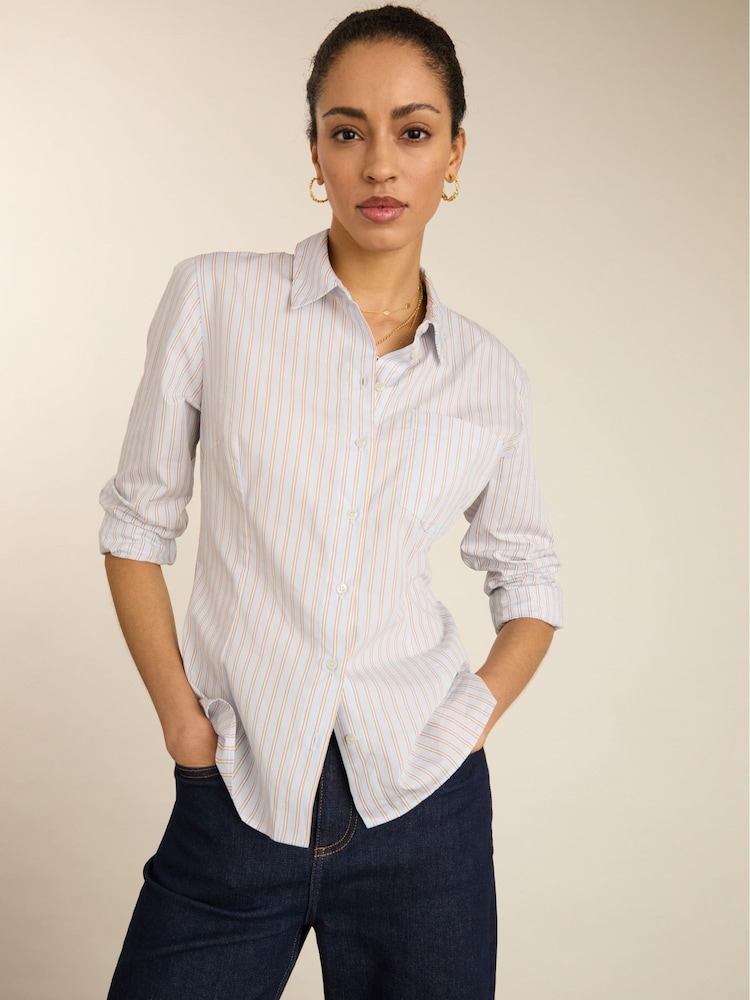 Blaues Hemd mit Baumwollstreifen von Baukjen Nicola - Bild 1 von 4