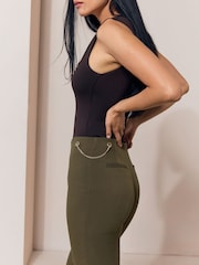 Lipsy Olive Green Petite Tapered Trousers - Image 4 of 6