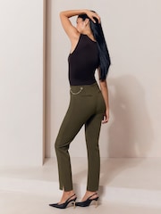 Lipsy Olive Green Petite Tapered Trousers - Image 6 of 6