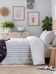 Helena Springfield Blue Elwood Stripe Cotton Duvet Set - Image 1 of 5