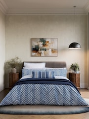 Bedeck of Belfast Indigo Kayah 200 Thread Count Duvet Set - Image 2 of 5