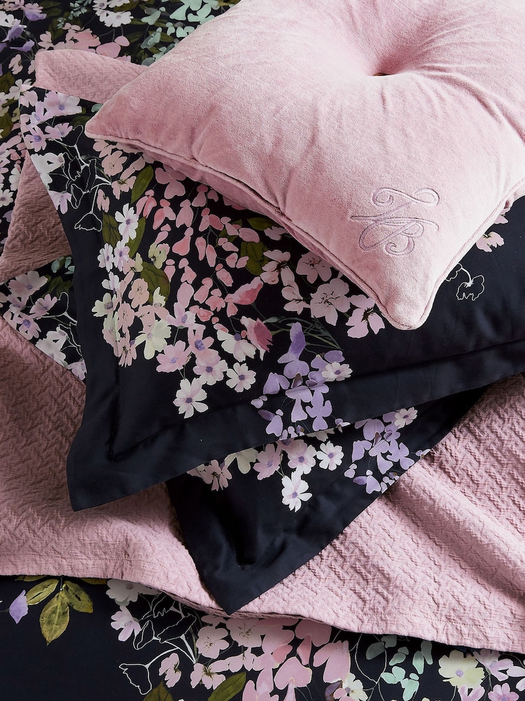 Ted Baker Navy Blue Wisteria 200 TC Cotton Sateen Duvet Set - Image 5 of 5
