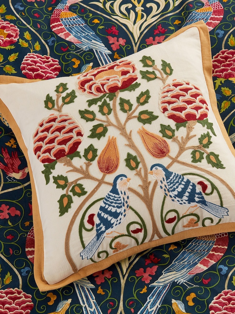 Morris & Co Indigo Seasons By May Cushion - Image 1 of 4