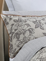 Bedeck of Belfast Warm Grey Maira 200 Thread Count Cotton Pillowcase - Image 1 of 5