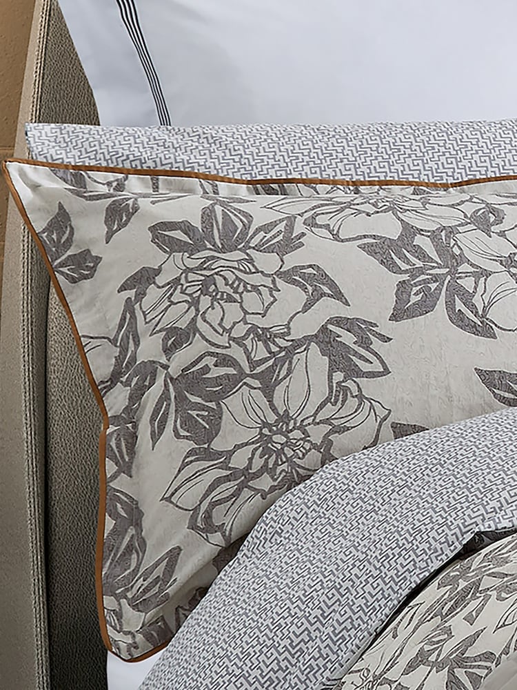 Bedeck of Belfast Warm Grey Maira 200 Thread Count Cotton Pillowcase - Image 1 of 5