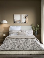 Bedeck of Belfast Warm Grey Maira 200 Thread Count Cotton Pillowcase - Image 2 of 5