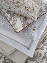 Bedeck of Belfast Warm Grey Maira 200 Thread Count Cotton Pillowcase - Image 3 of 5