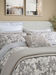 Bedeck of Belfast Warm Grey Maira 200 Thread Count Cotton Pillowcase - Image 4 of 5