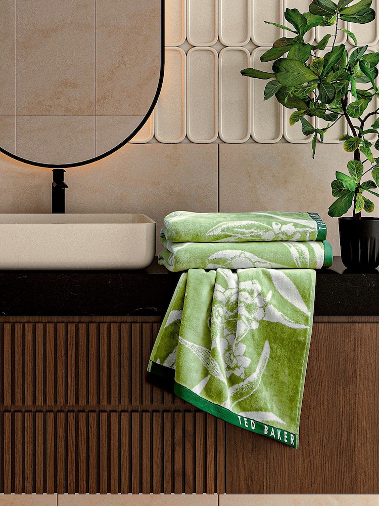 Ted Baker Green Rossi Geo Cotton Towel - Image 1 of 3 Ted Baker Green Rossi Geo Cotton Towel - Image 1 of 3