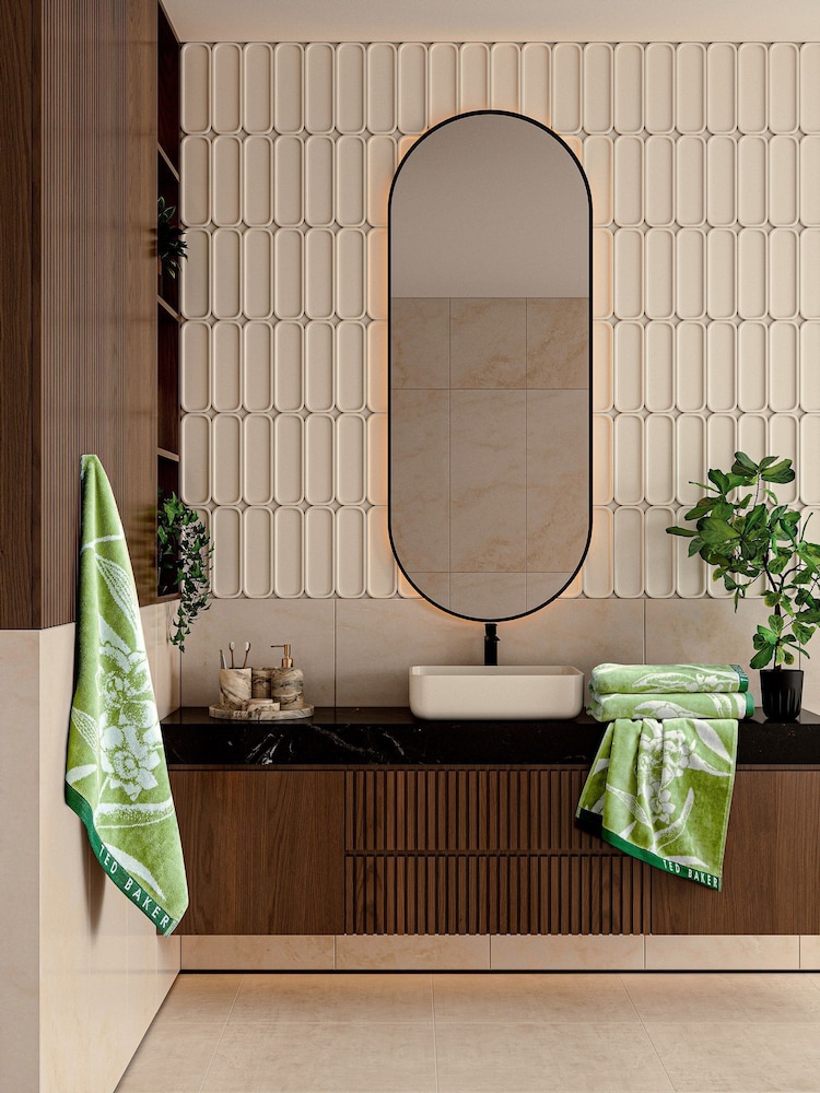 Ted Baker Green Rossi Geo Cotton Towel - Image 2 of 3 Ted Baker Green Rossi Geo Cotton Towel - Image 2 of 3