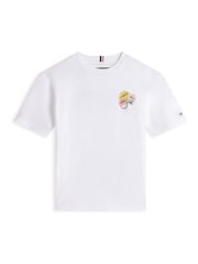أبيض - Tommy Hilfiger Sticker Print Back Graphic Jersey T-Shirt - Image 5 of 5