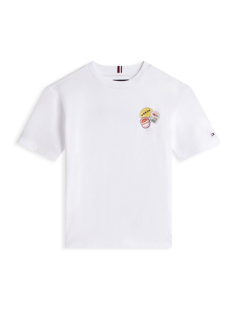 أبيض - Tommy Hilfiger Sticker Print Back Graphic Jersey T-Shirt - Image 5 of 5 أبيض - Tommy Hilfiger Sticker Print Back Graphic Jersey T-Shirt - Image 5 of 5
