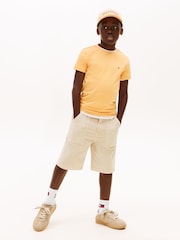 Tommy Hilfiger Orange Essential Flag Embroidery Crew Neck T-Shirt - Image 2 of 5