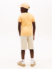 Tommy Hilfiger Orange Essential Flag Embroidery Crew Neck T-Shirt - Image 3 of 5