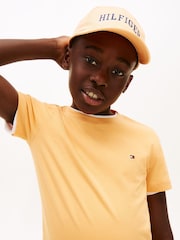 Tommy Hilfiger Orange Essential Flag Embroidery Crew Neck T-Shirt - Image 4 of 5