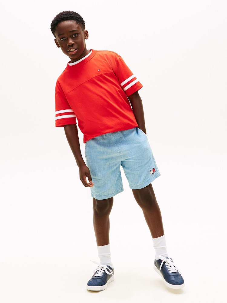 Tommy Hilfiger Stripe Sleeve Jersey T-Shirt - Imaginea 2 din 5