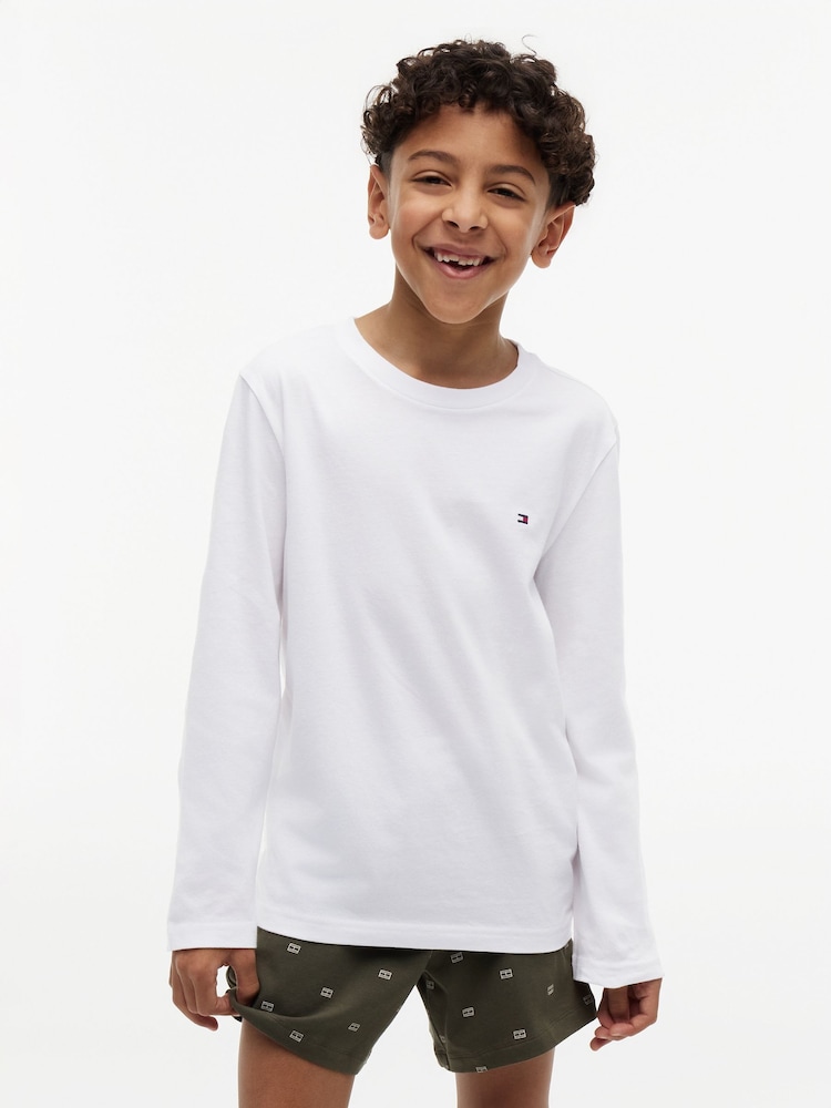 Tommy Hilfiger Black/White Long Sleeve T-Shirt 2 Pack - Image 2 of 6