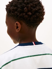 Gray - Tommy Hilfiger Rugby Stripe Peached Jersey T-Shirt - Larawan 4 ng 5