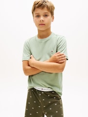 Tommy Hilfiger Green Signature Crew Neck Lounge T-Shirts 2 Pack - Image 2 of 5