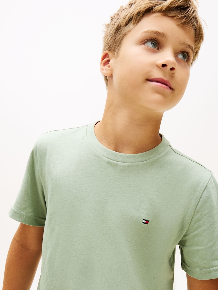 Tommy Hilfiger Green Signature Crew Neck T-Shirts 2 Pack - Image 6 of 6