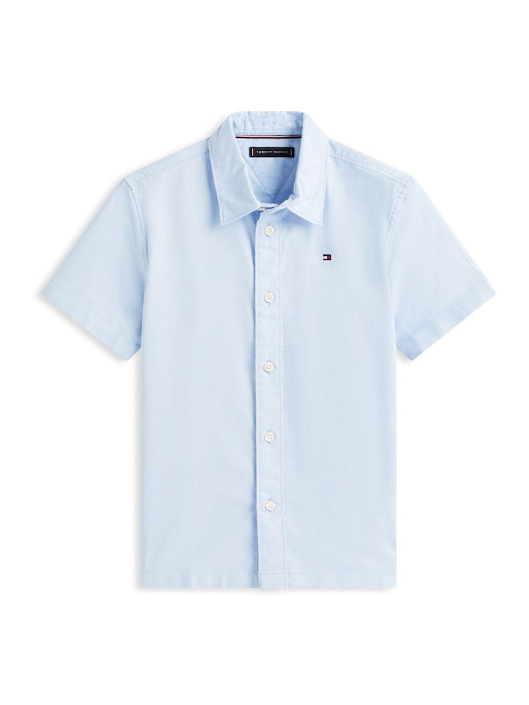Tommy Hilfiger Blue Stretch Oxford Shirt - Image 6 of 6