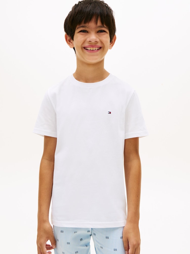 Hvit - Tommy Hilfiger Signature Rund hals Lounge T-skjorter 2 Pakke - Bilde 1 av 5