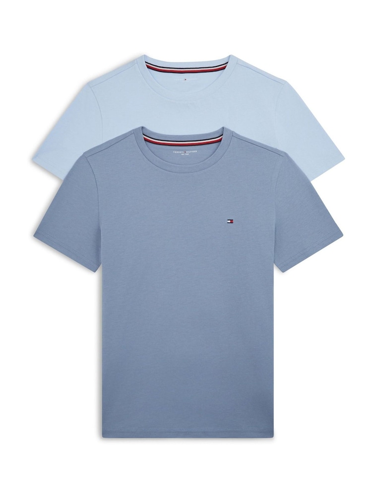 Sweet Blue / Brisk Blue - Tommy Hilfiger Signature Rund hals Lounge T-skjorter 2 Pakke - Bilde 1 av 1