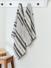 Helena Springfield Linen and Grey Beach House Stripe Towel - Image 1 of 3