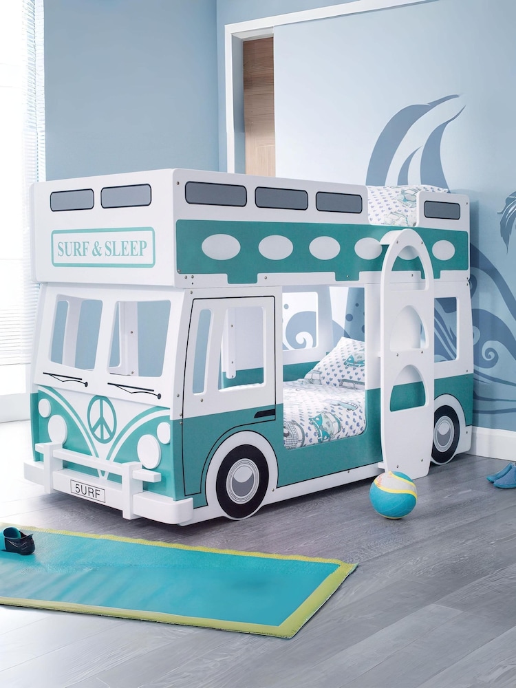 Julian Bowen White  Green Campervan Bunk Bed - Image 1 of 6
